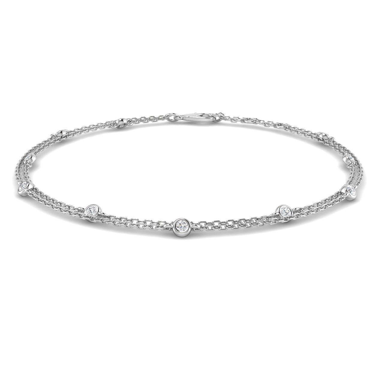 0.15ct Lab-Grown Diamond Spectacle & Solitaire Bracelet in Platinum Platinum