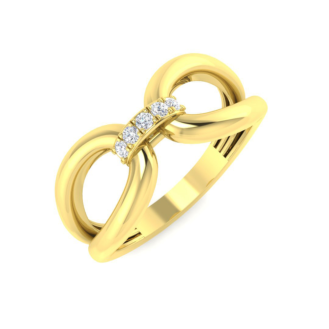 0.07ct Lab-Grown Diamond Fancy Ring in 9K Yellow Gold