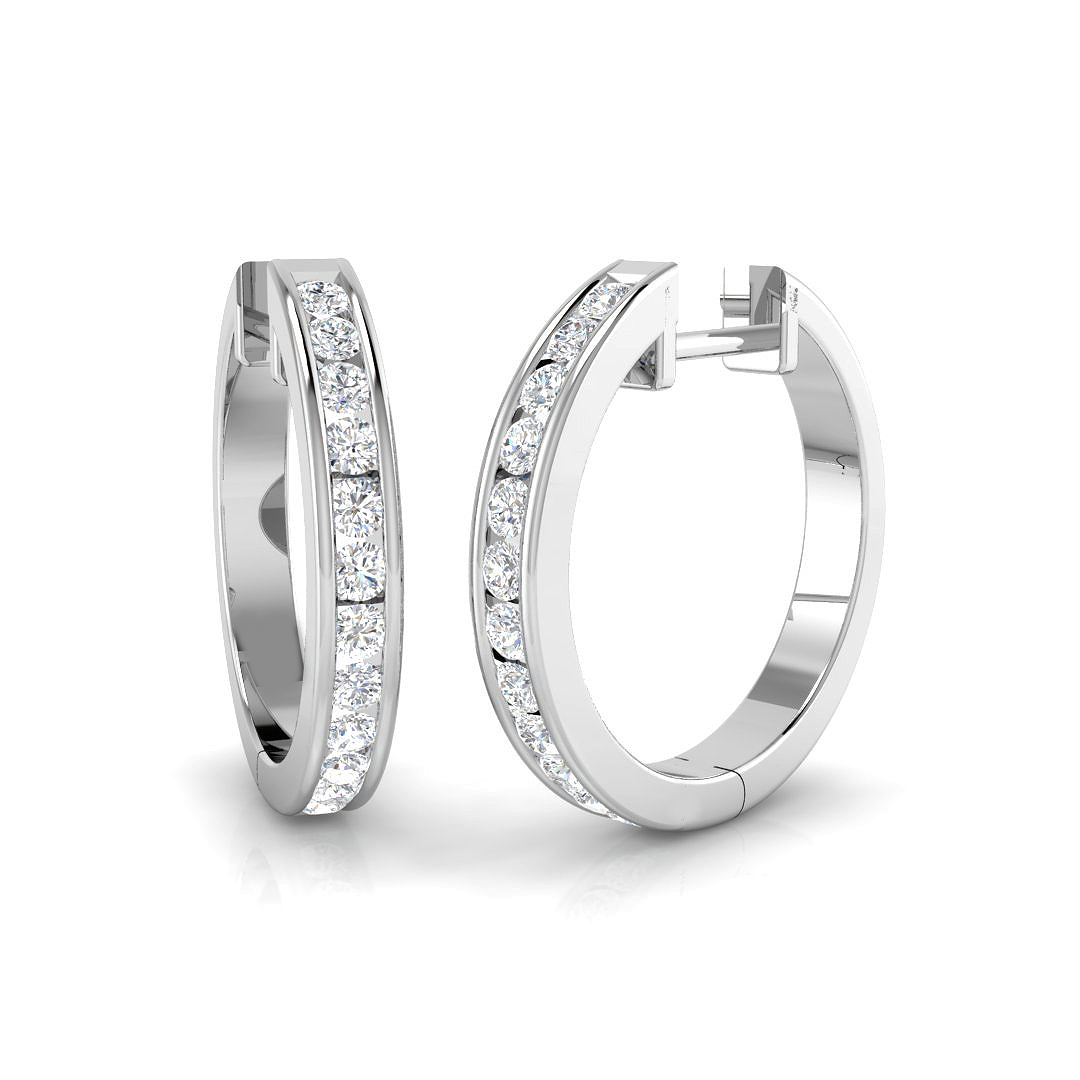 0.53ct Lab-Grown Diamond Hoops Earrings in 9K White Gold