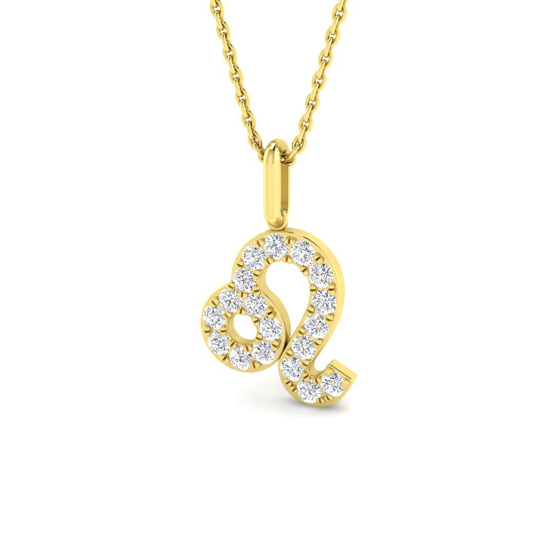 0.38ct Lab-Grown Diamond Star Signs Pendant in 9K Yellow Gold
