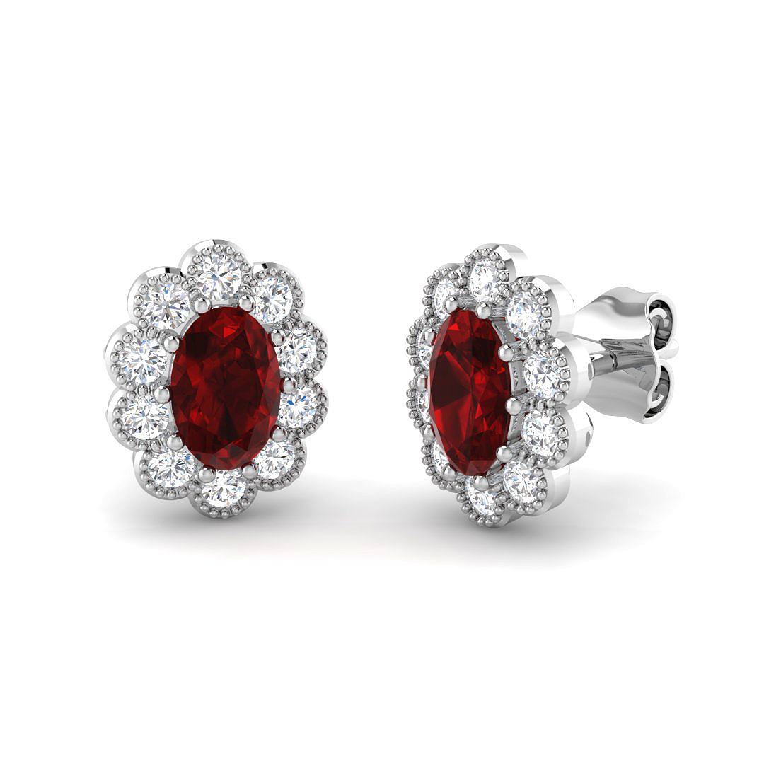 Vintage Earrings in 9K White Gold