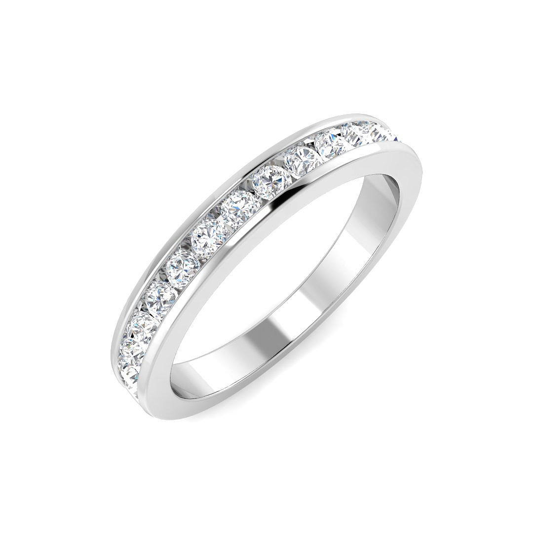 0.44ct Natural Diamond Half Eternity Ring in 9K White Gold