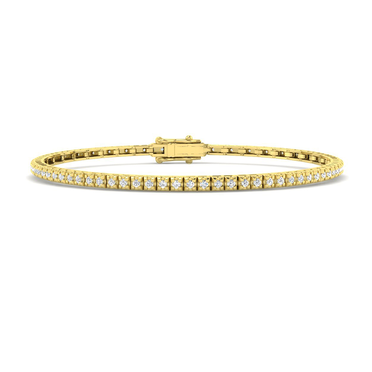 0.48ct Natural Diamond Tennis Bracelet in 9K Yellow Gold