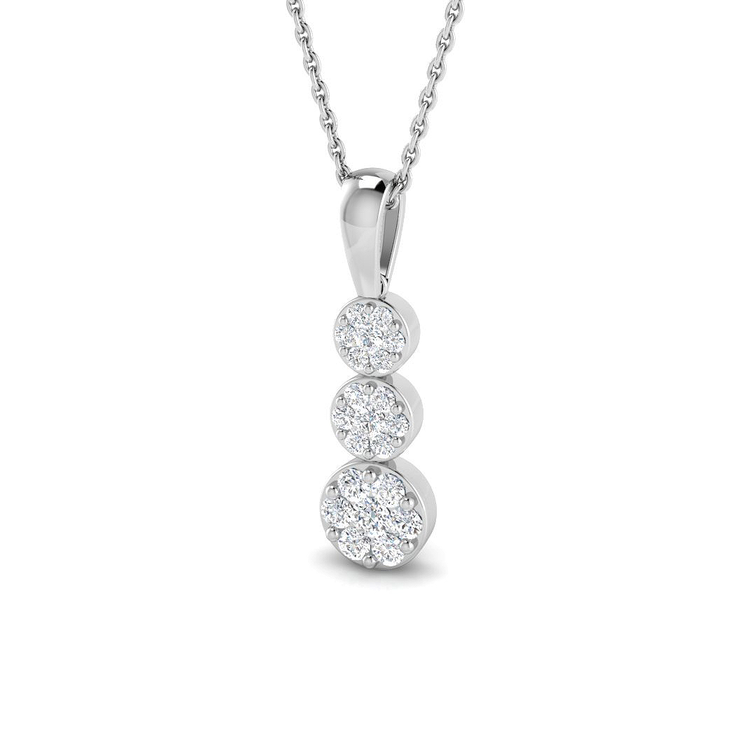 0.37ct Natural Diamond Cluster Pendant in 9K White Gold