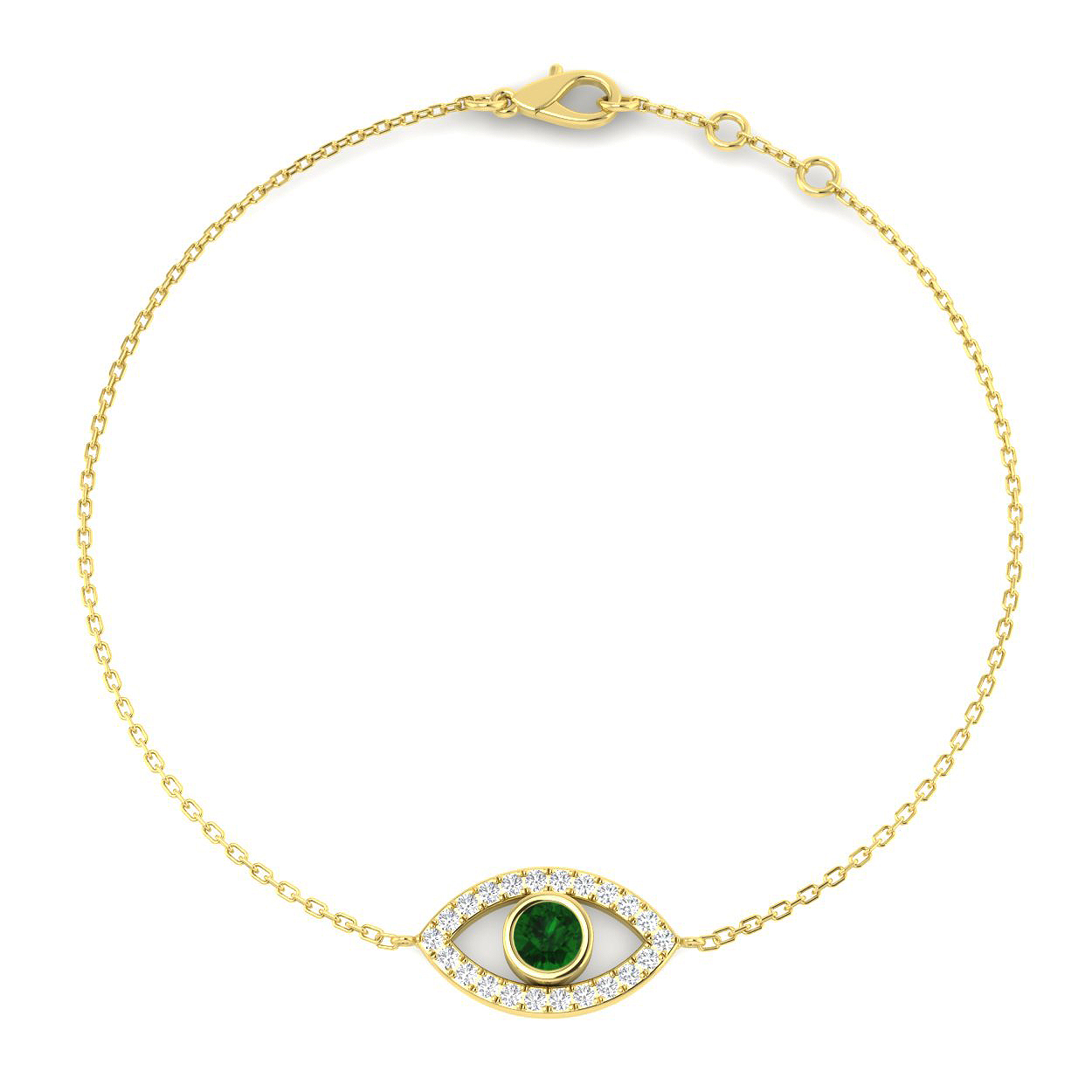 Emerald Bracelet in 9K Yellow Gold