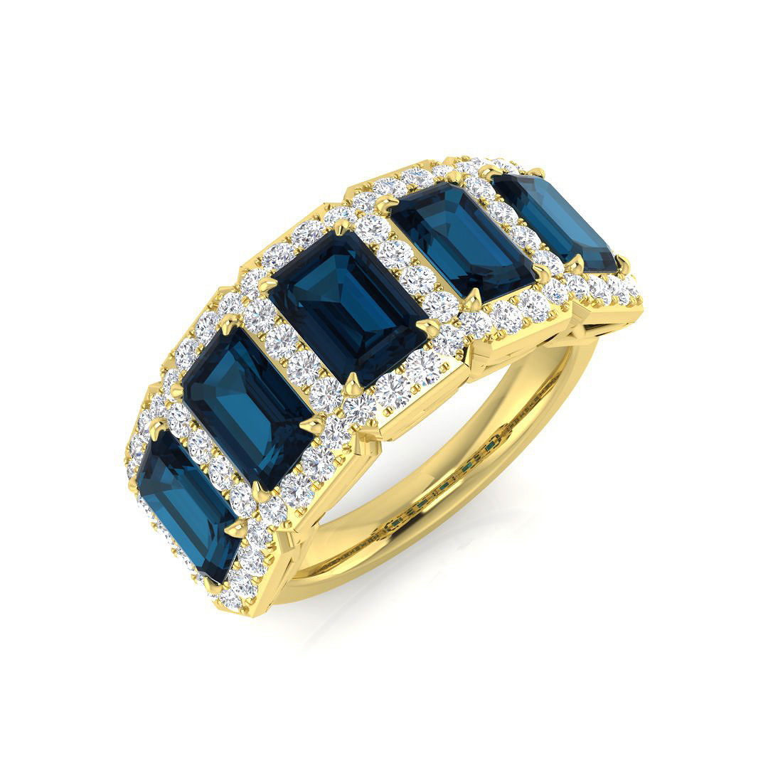London Blue Topaz Ring in 9K Yellow Gold