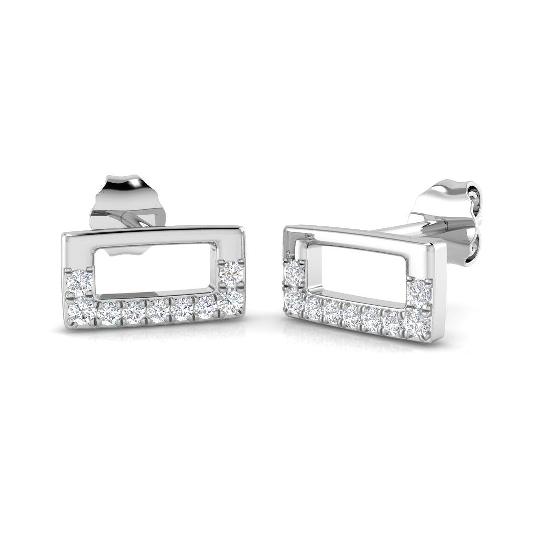 0.12ct Natural Diamond Fancy Earrings in 18K White Gold