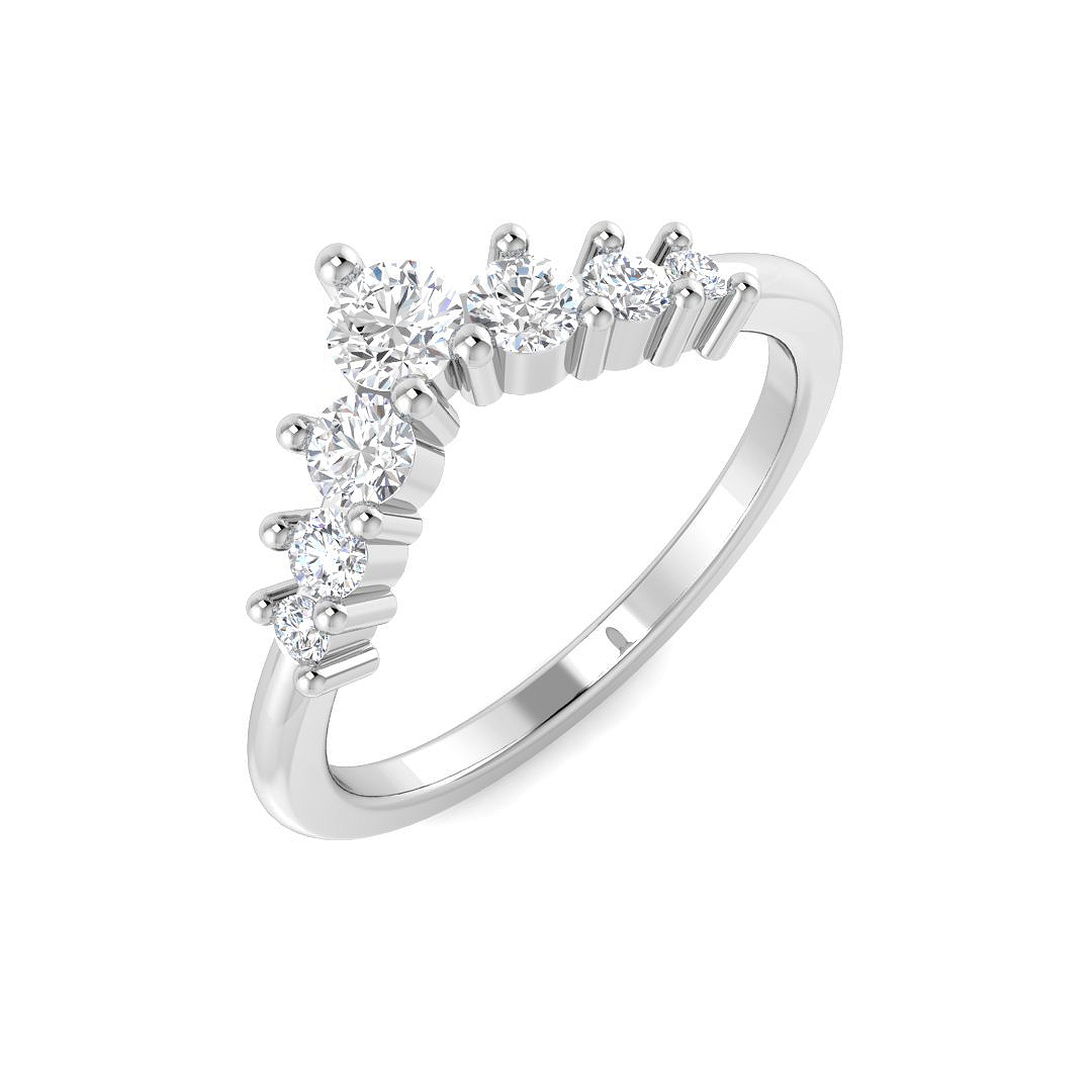 0.47ct Lab-Grown Diamond Wishbone Ring in 9K White Gold
