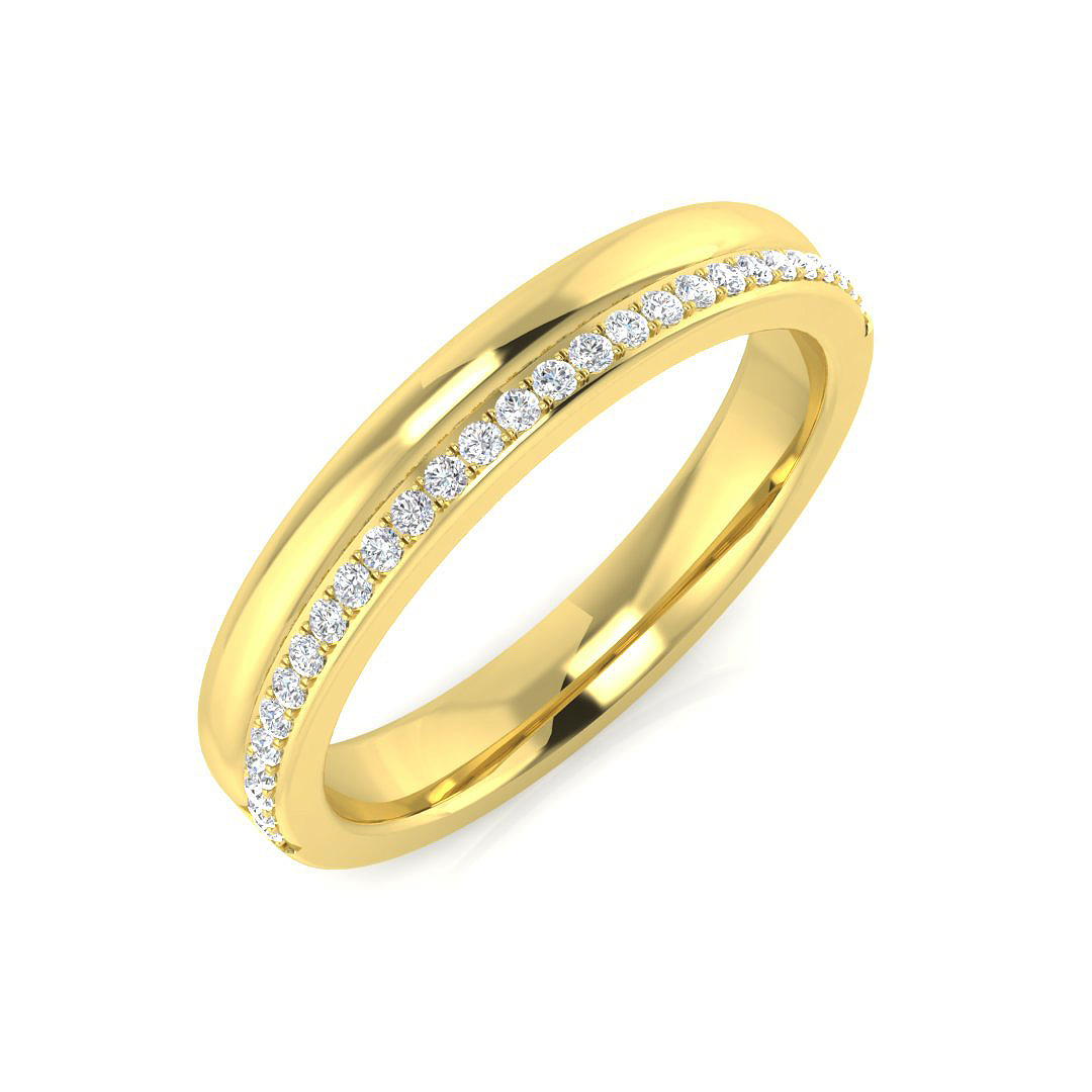 0.10ct Natural Diamond Half Eternity Ring in 18K Two Tone