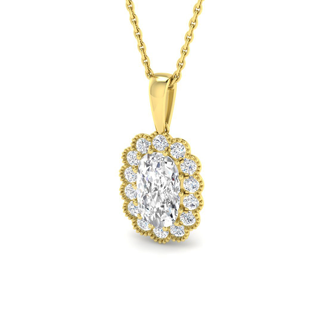 1.34ct Lab-Grown Diamond Necklace Pendant in 9K Yellow Gold