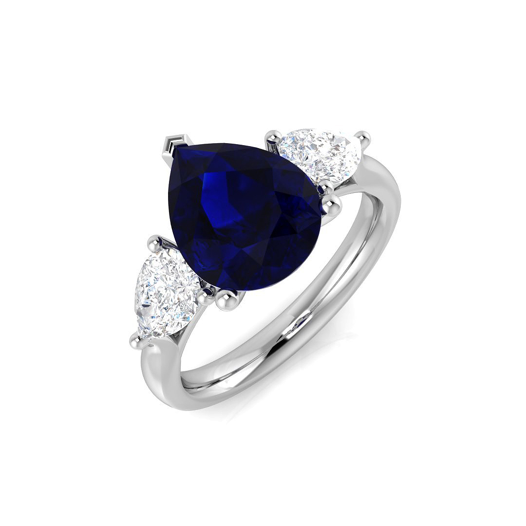 Blue Sapphire Ring in Platinum Platinum