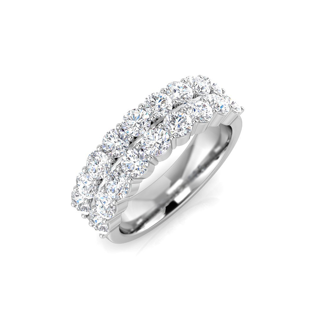 1.54ct Lab-Grown Diamond Half Eternity Ring in 9K White Gold