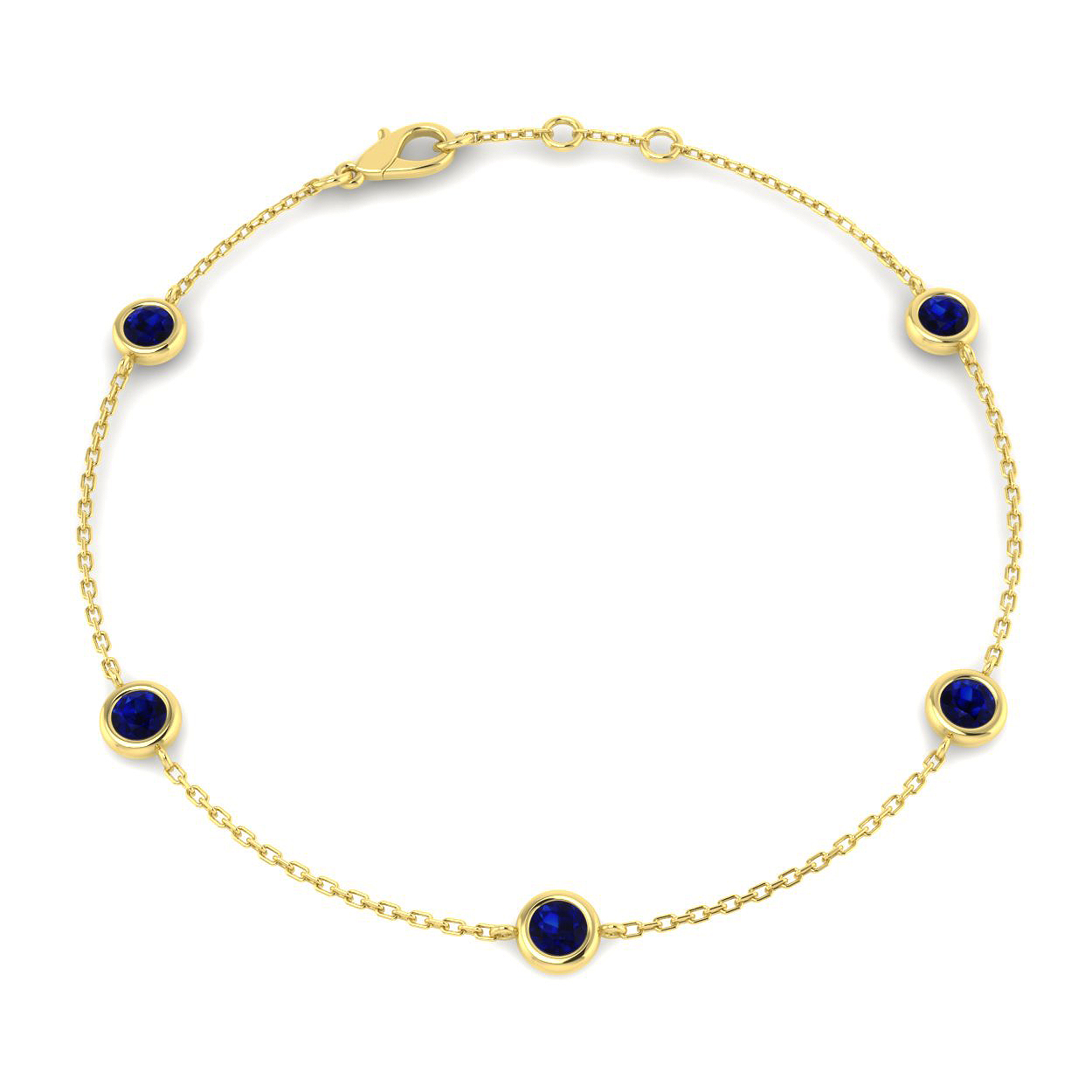 Blue Sapphire Bracelet in 9K Yellow Gold