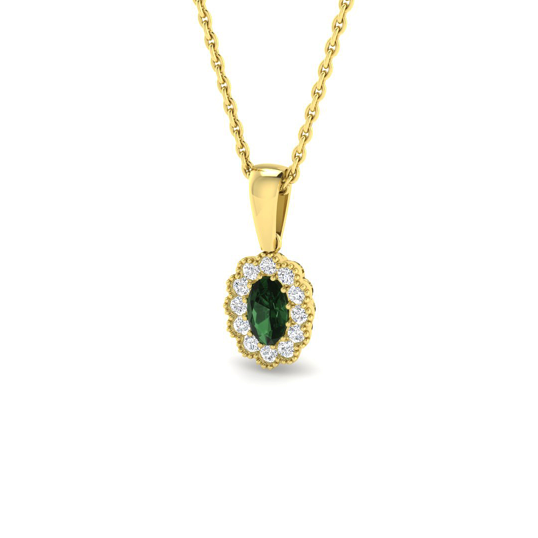 Multi Sapphire Pendant in 9K Yellow Gold