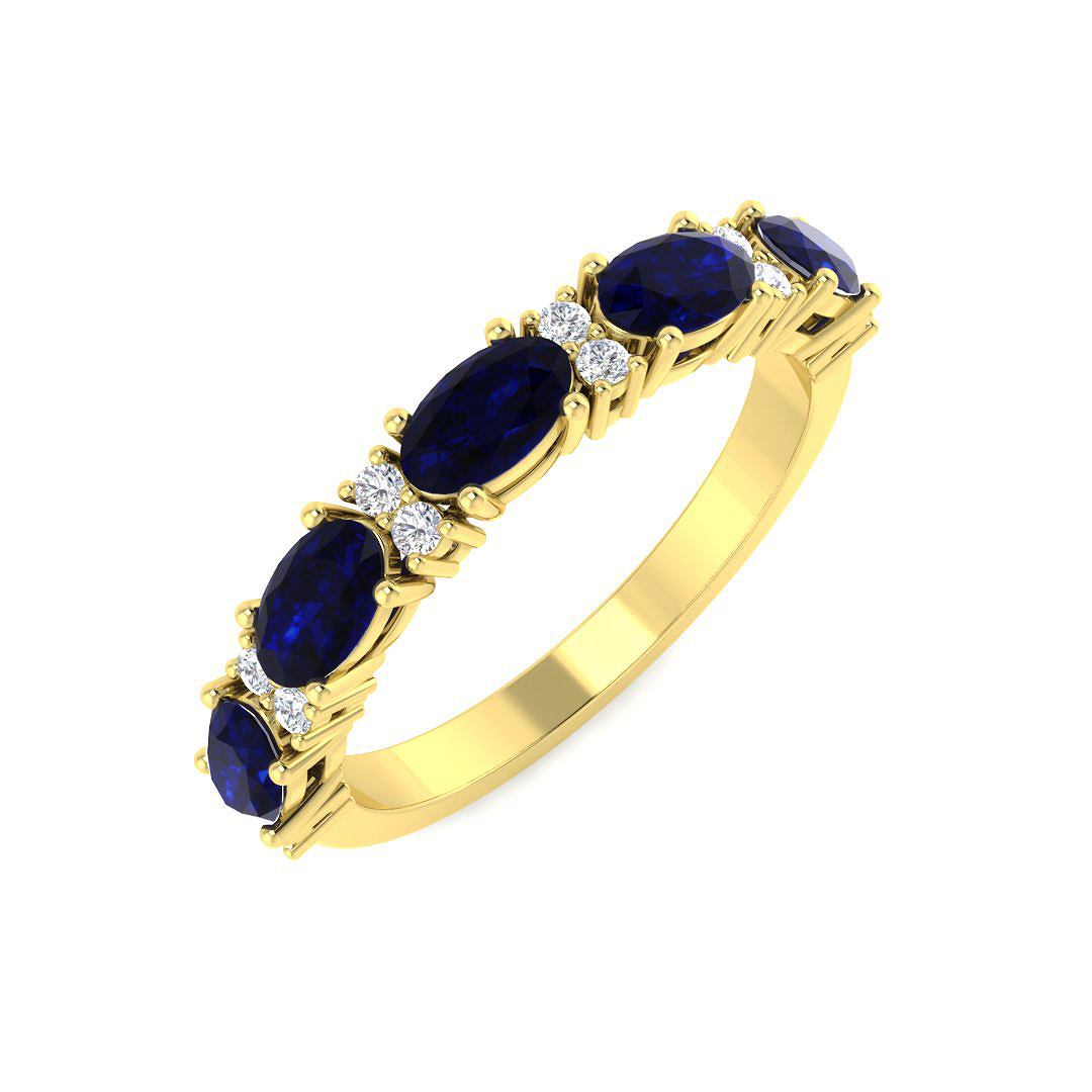 Blue Sapphire Ring in 9K Yellow Gold