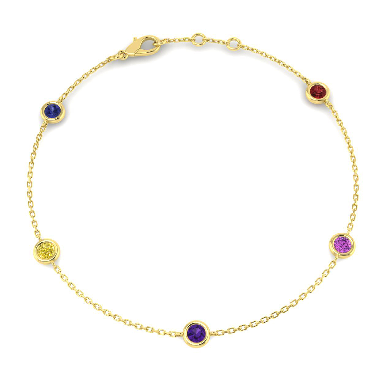 Multi Sapphire Bracelet in 9K Yellow Gold