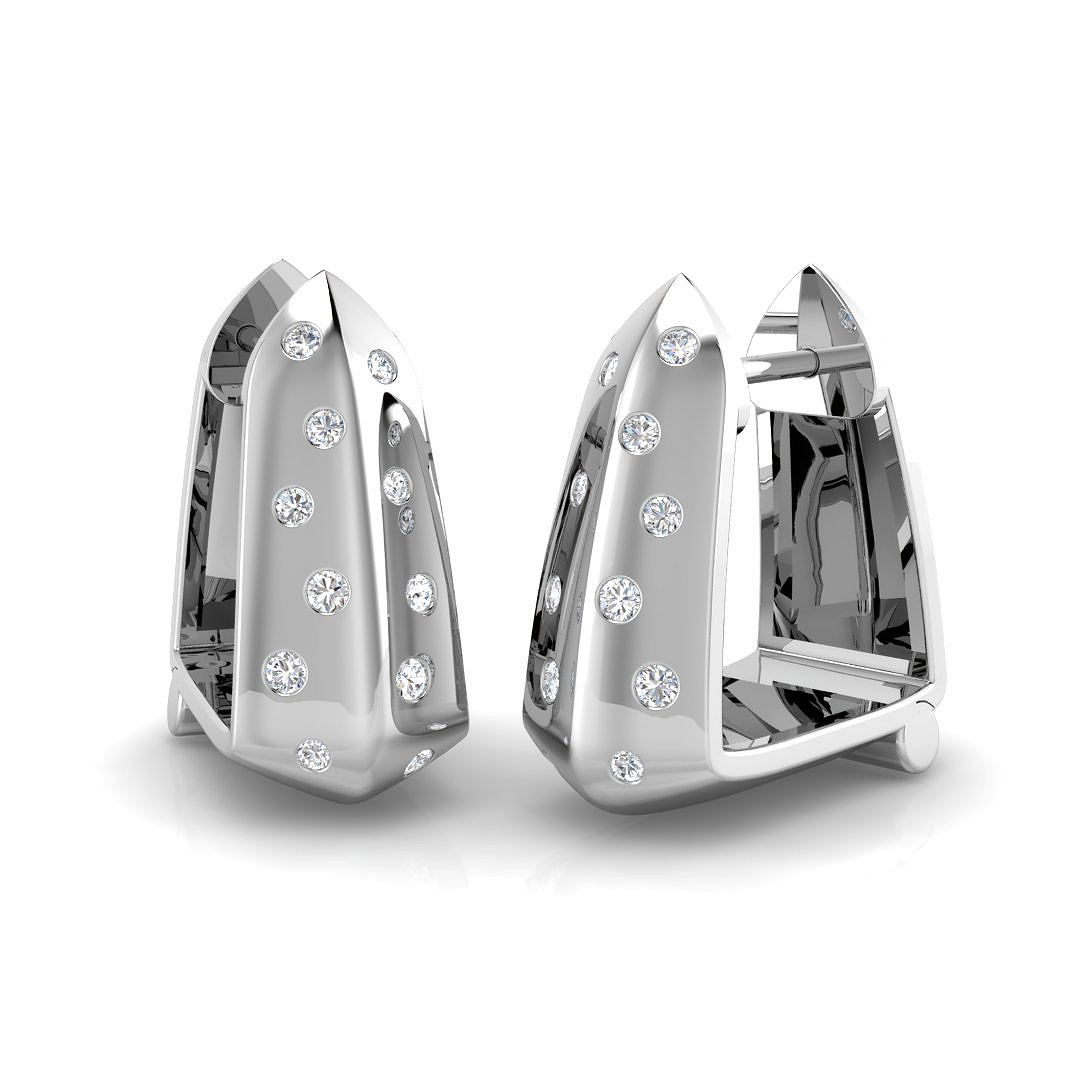 0.20ct Natural Diamond Hoop Earrings in 9K White Gold
