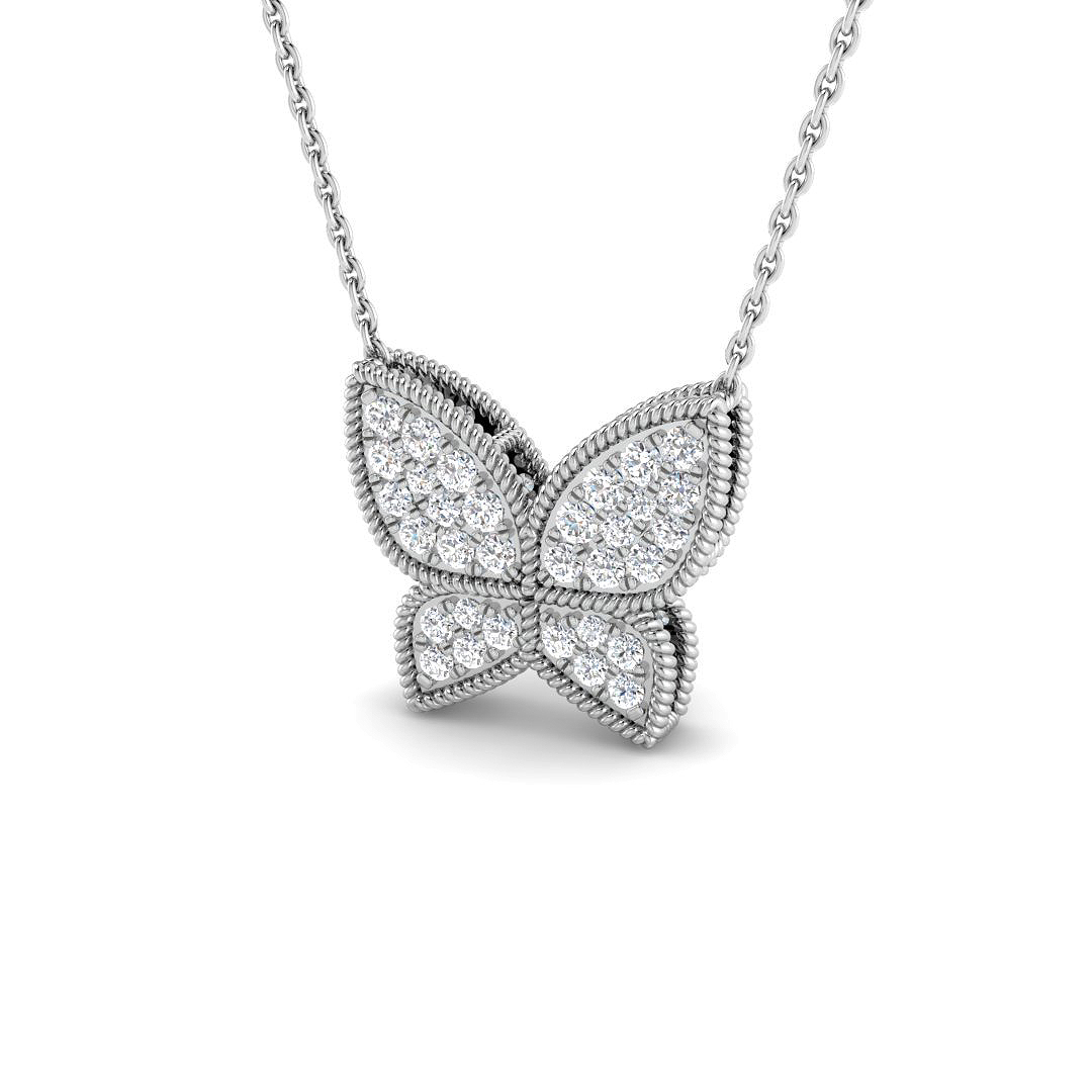 0.32ct Natural Diamond Shape Pendant in 9K White Gold