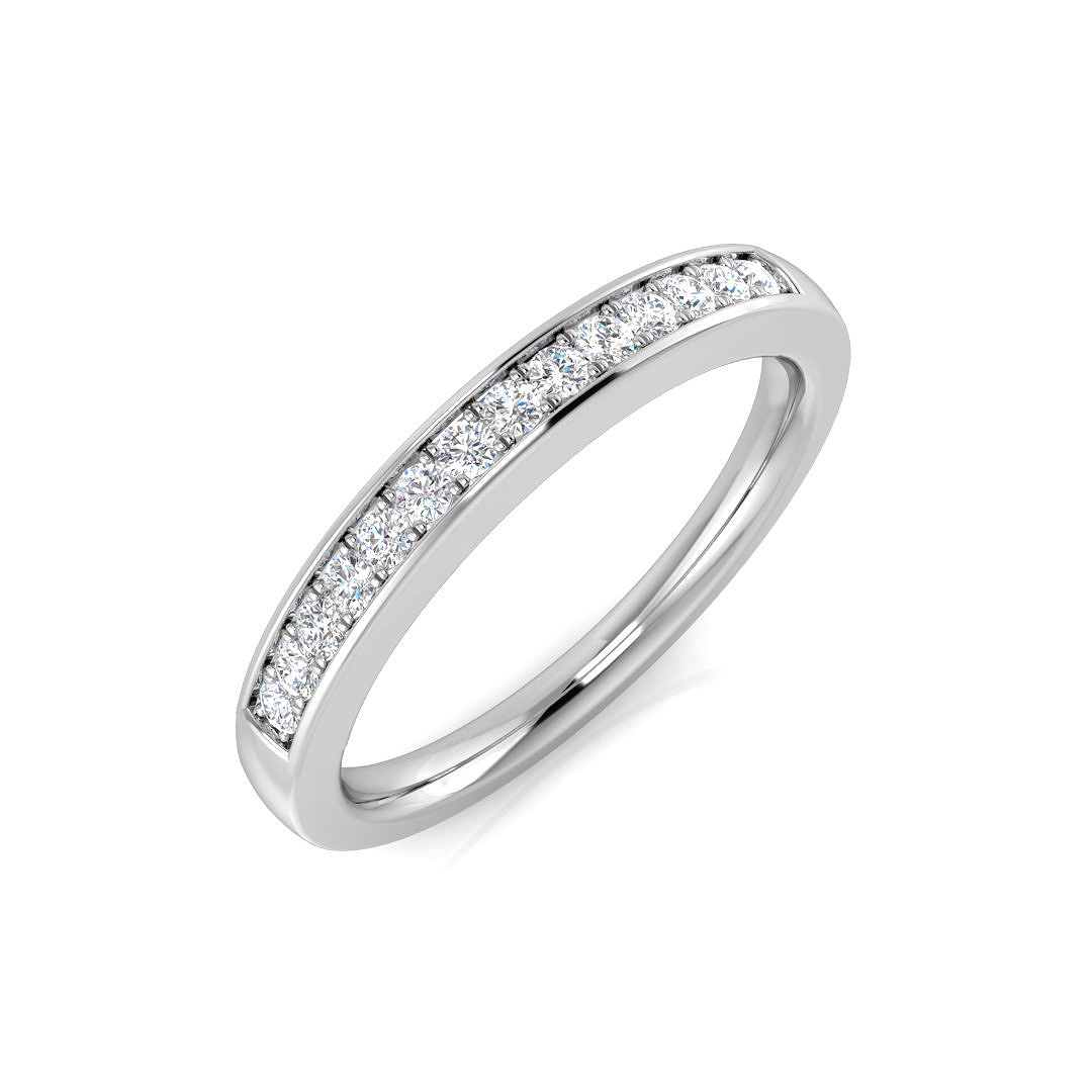 0.13ct Lab-Grown Diamond Half Eternity Ring in 9K White Gold