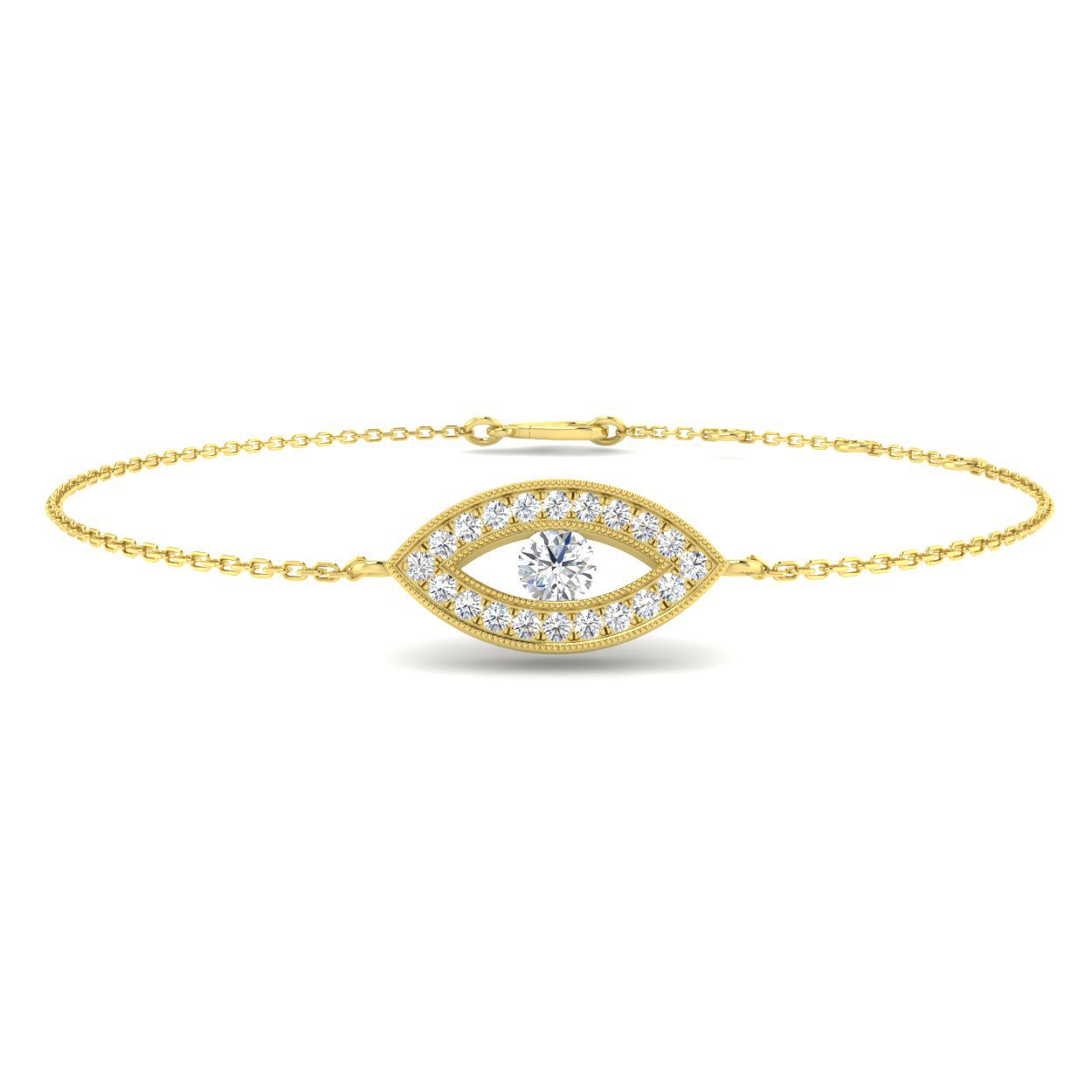 0.37ct Natural Diamond Religious Bracelet in 18K Yellow Gold