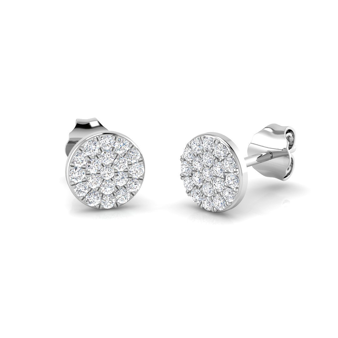 0.29ct Natural Diamond Shape Earrings in 9K White Gold
