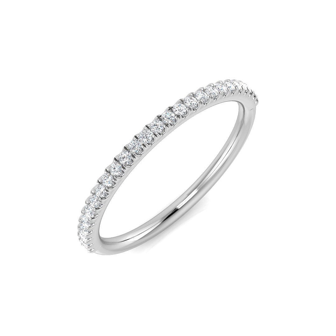 0.13ct Natural Diamond Half Eternity Ring in 9K White Gold