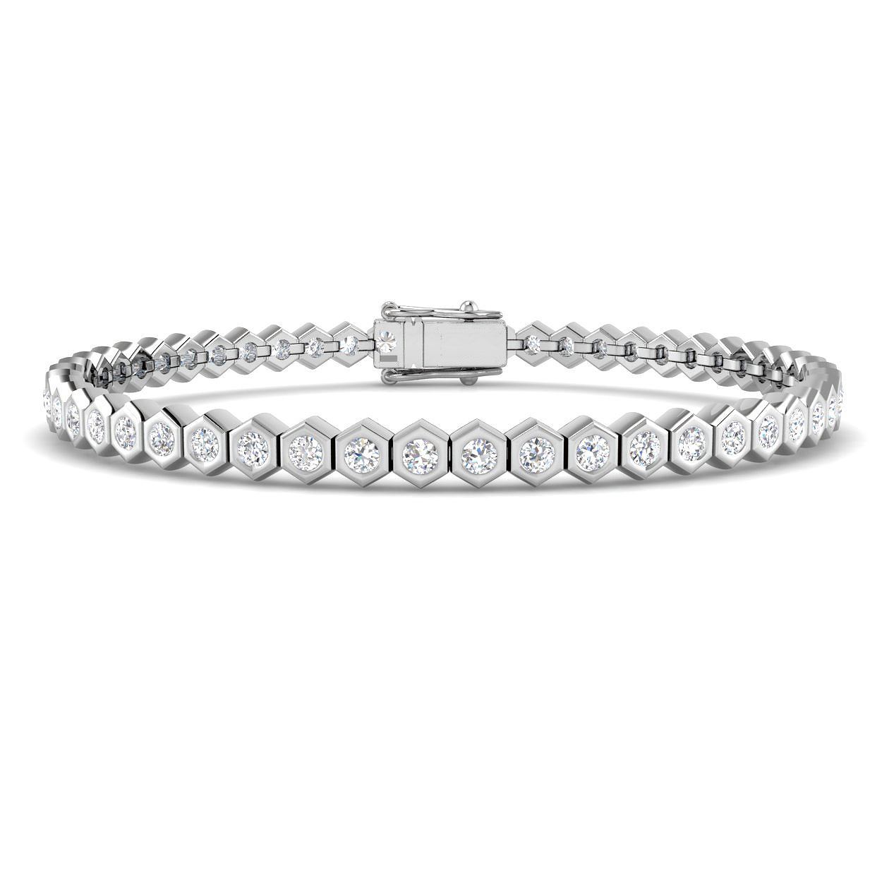 2.94ct Natural Diamond Tennis Bracelet in 18K White Gold