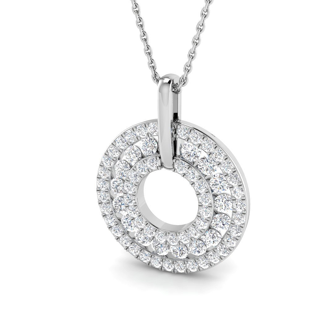 1.23ct Natural Diamond Circle of Life Pendant in 9K White Gold