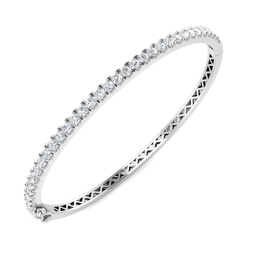 2.02ct Lab-Grown Diamond Eternity Bangle in 9K White Gold