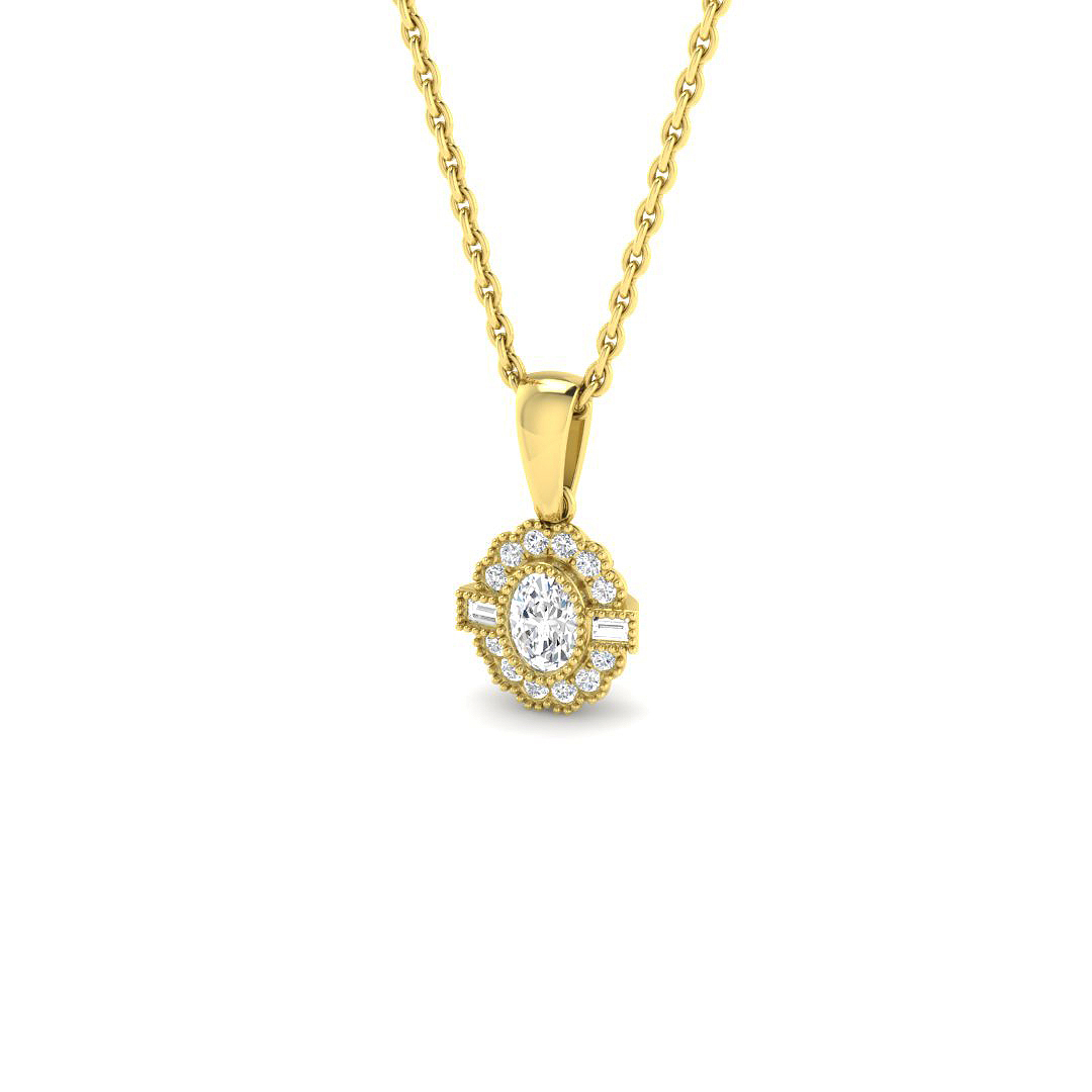 0.18ct Natural Diamond Necklace Pendant in 9K Yellow Gold