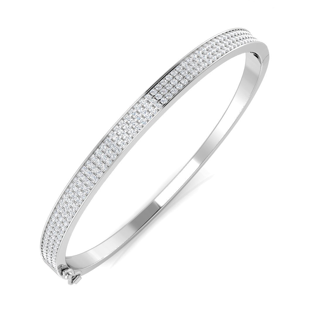 1.50ct Natural Diamond Fancy Bangle in 18K White Gold
