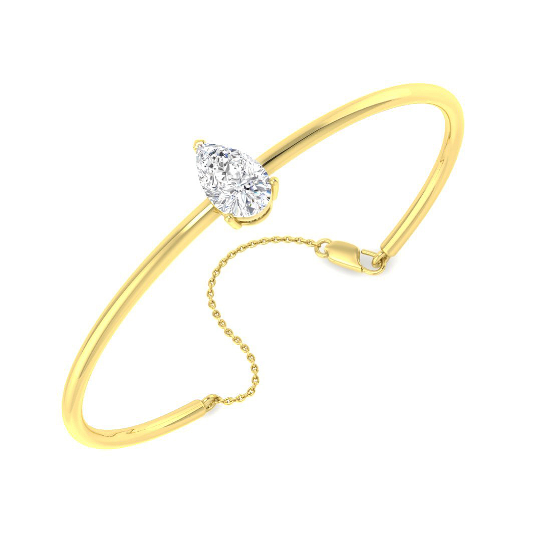 1.00ct Lab-Grown Diamond Fancy Bangle in 9K Yellow Gold