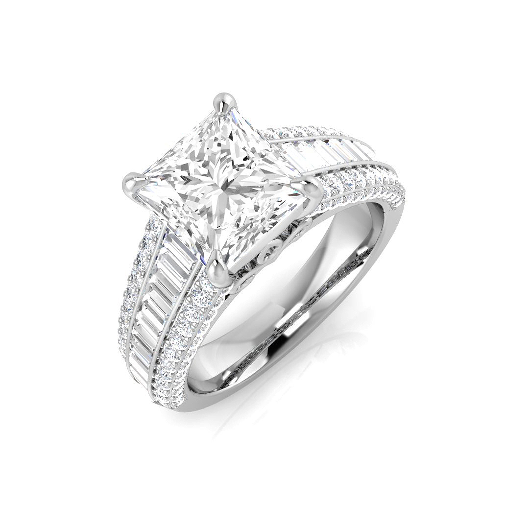 4.10ct Natural Diamond Engagement Rings Ring in Platinum Platinum