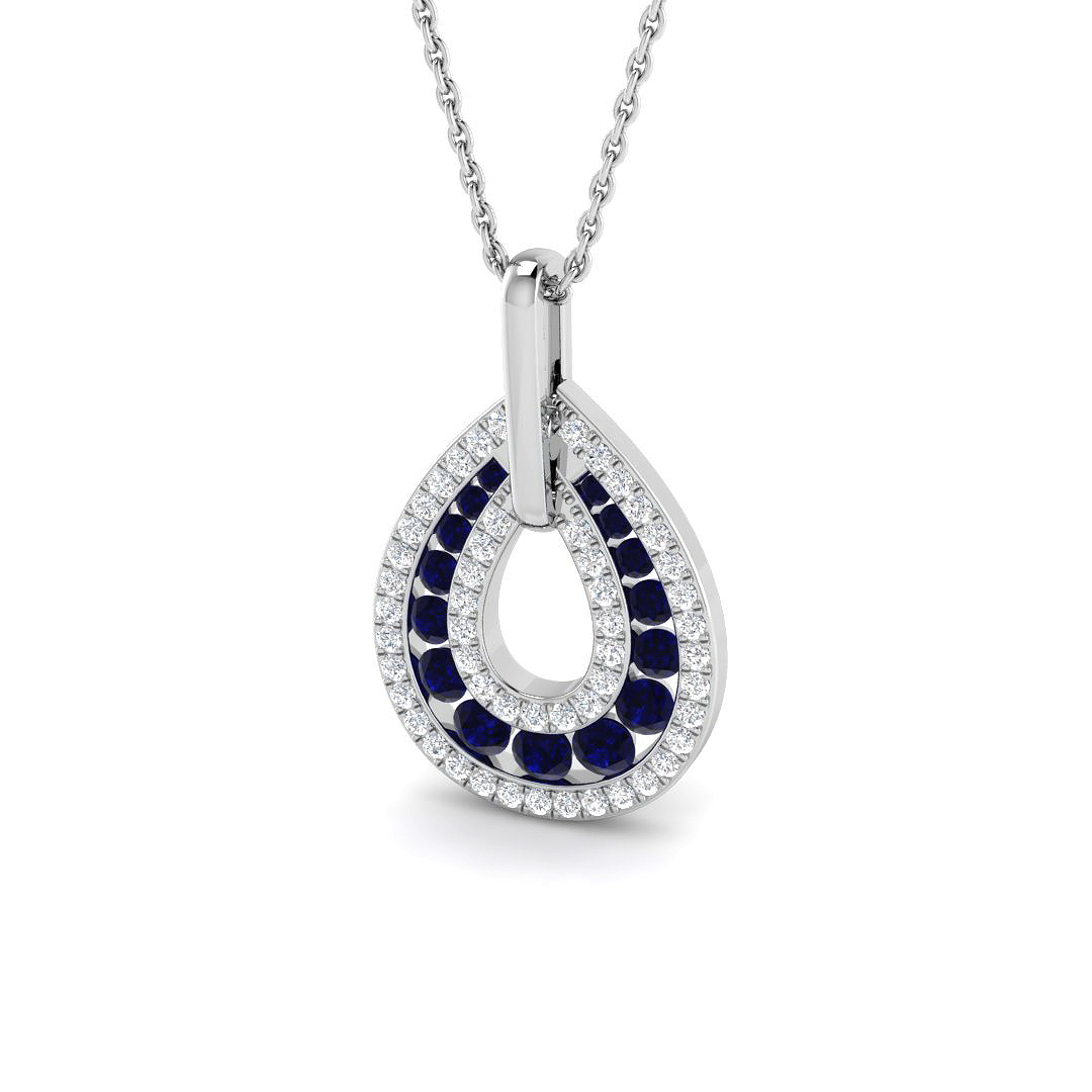 Fancy Pendant in 9K White Gold