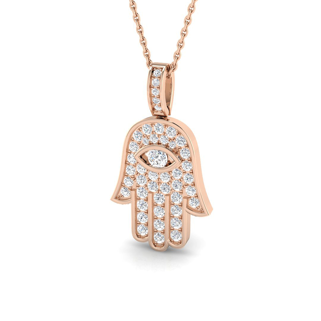 0.58ct Lab-Grown Diamond Religious Pendant in 9K Rose Gold
