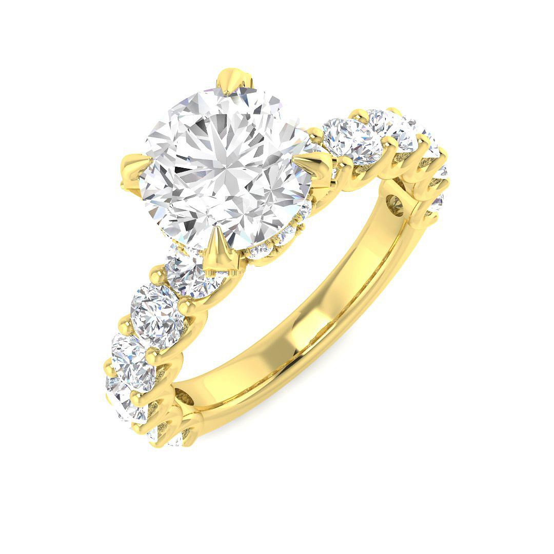 3.77ct Lab-Grown Diamond Engagement Rings Ring in 9K Yellow Gold