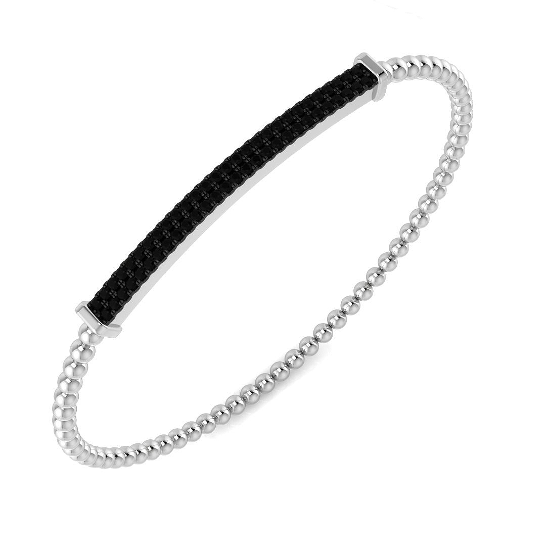 0.48ct Natural Diamond Fancy Bangle in 18K White Gold