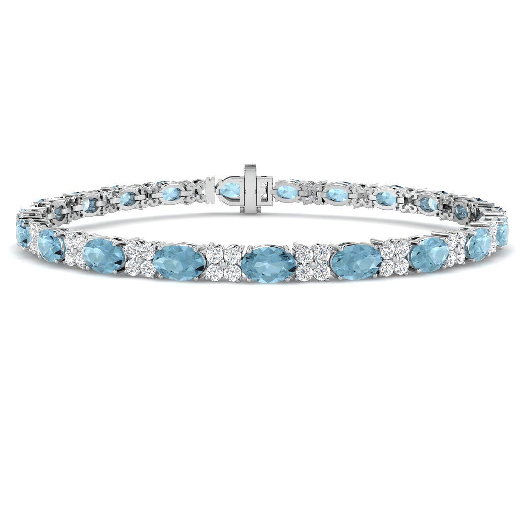 Aquamarine Bracelet in 9K White Gold