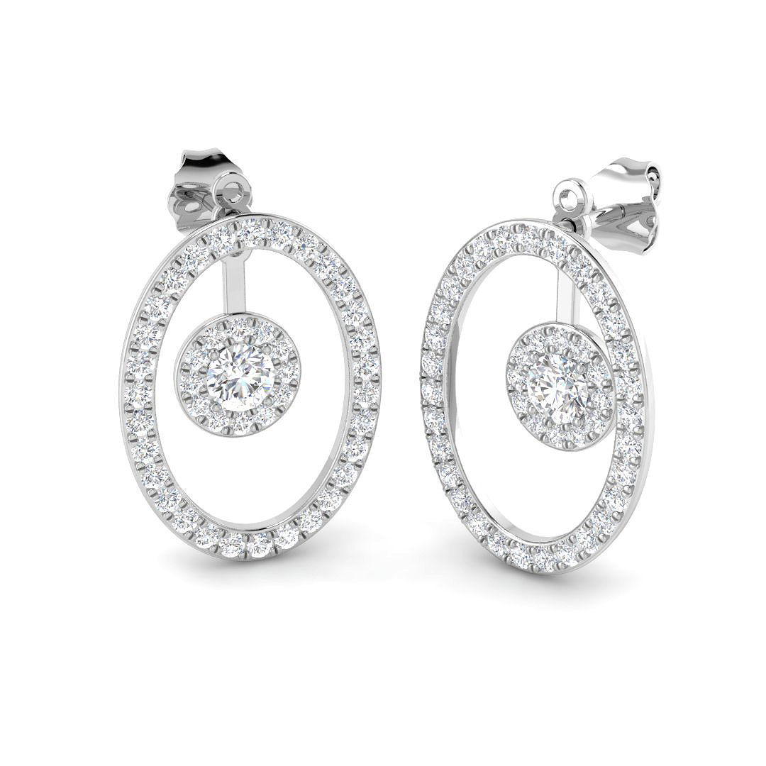 1.35ct Lab-Grown Diamond Drop & Trilogy Earrings in 9K White Gold