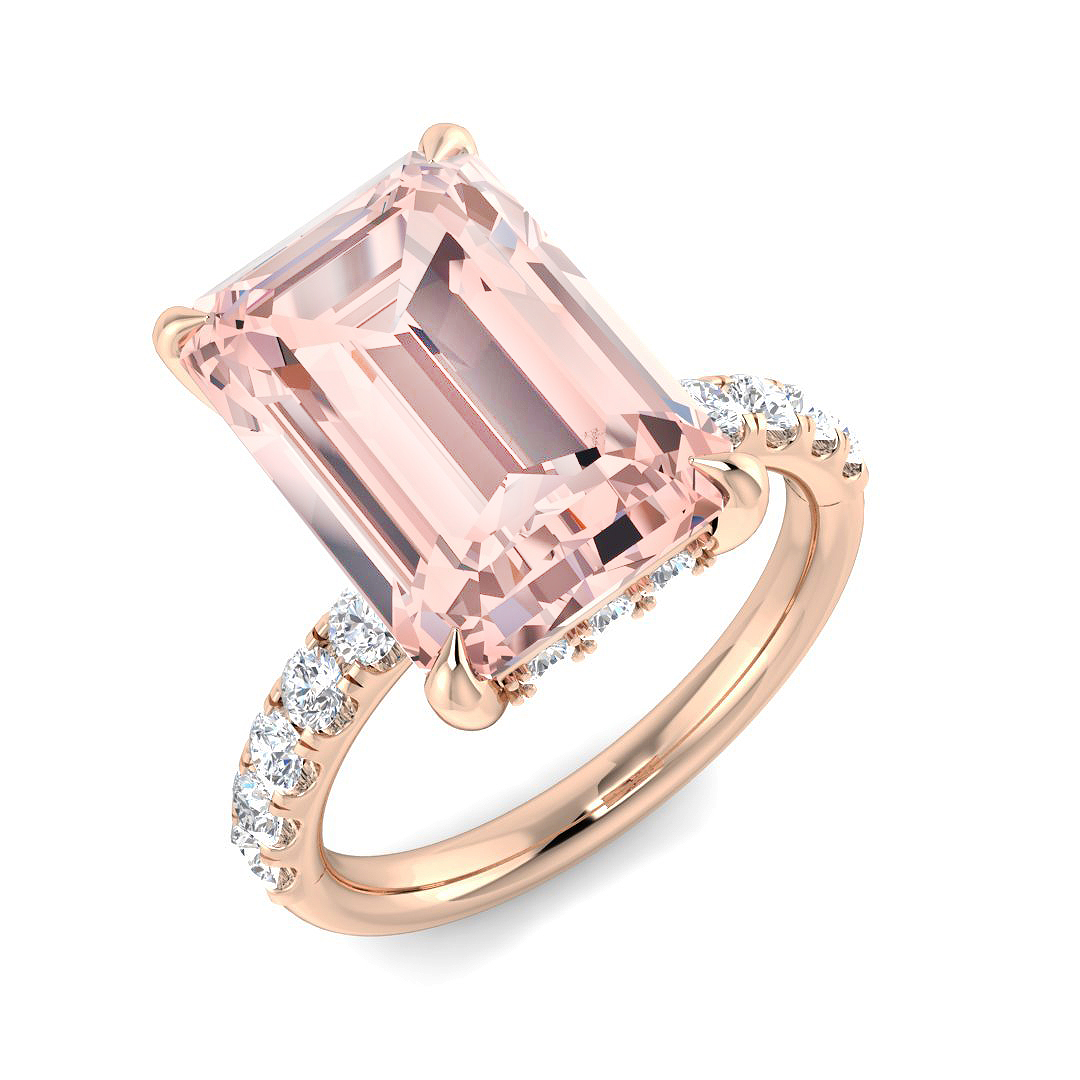 8.06ct Lab-Grown Diamond Engagement Rings Ring in 9K Rose Gold