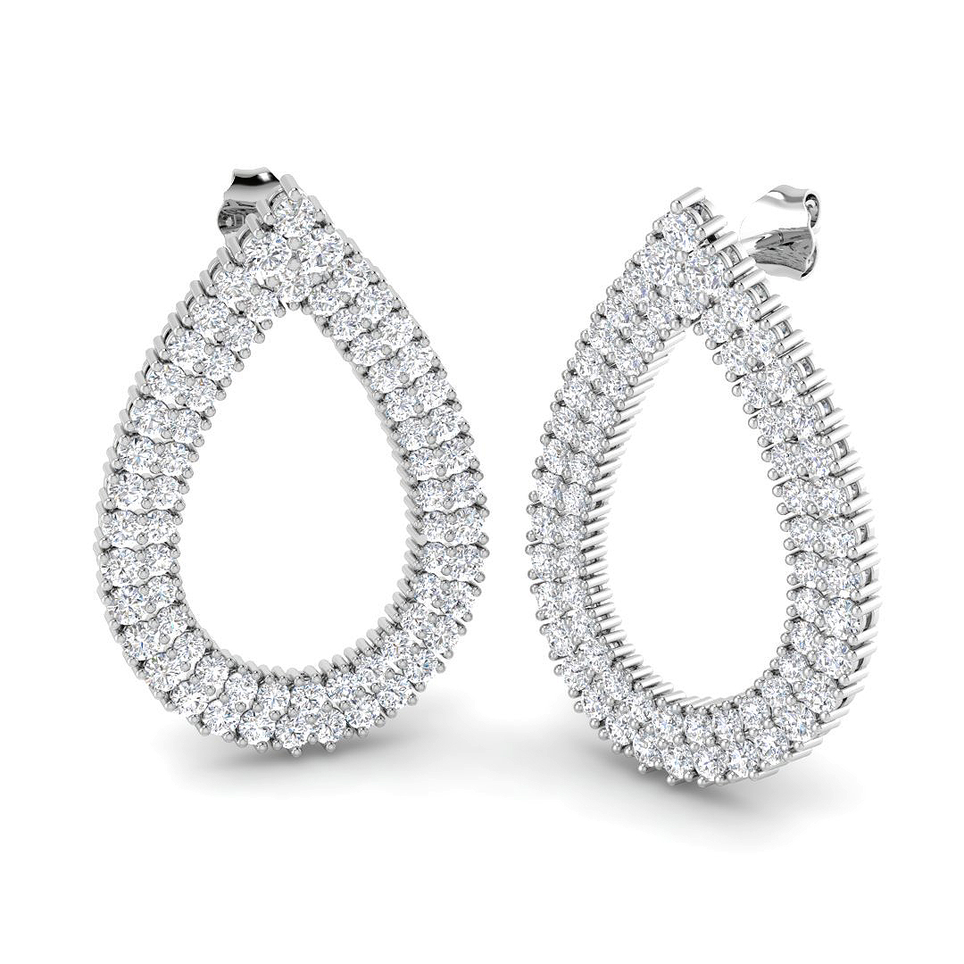 3.77ct Lab-Grown Diamond Shape Earrings in 9K White Gold