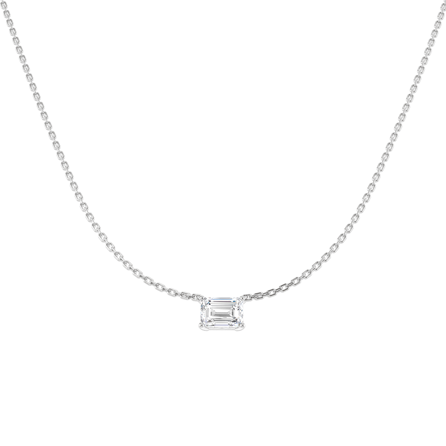 1.03ct Lab-Grown Diamond Solitaire Necklace in 9K White Gold