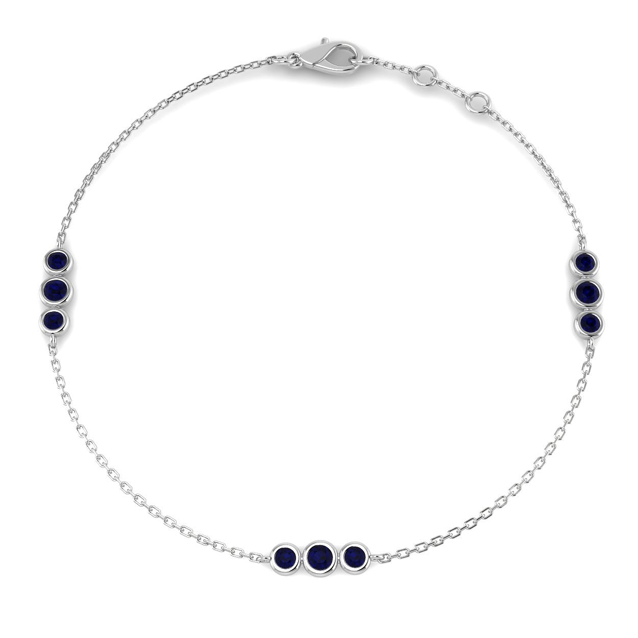 Blue Sapphire Bracelet in 9K White Gold