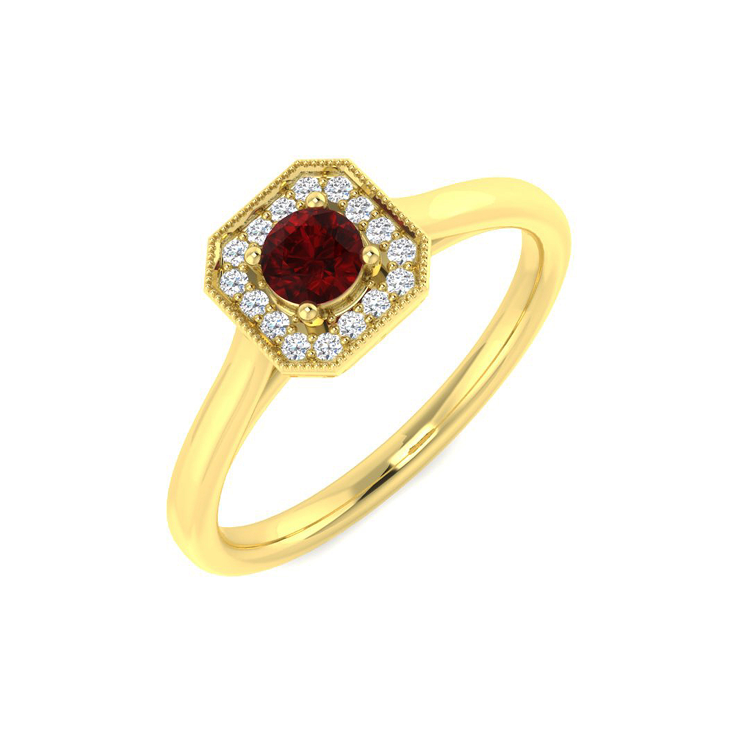 Ruby Ring in 9K Yellow Gold