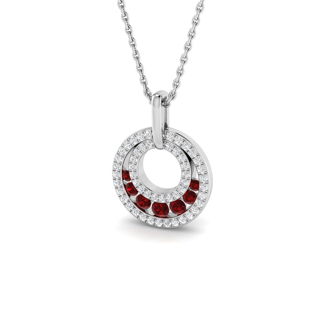 Ruby Pendant in 9K White Gold