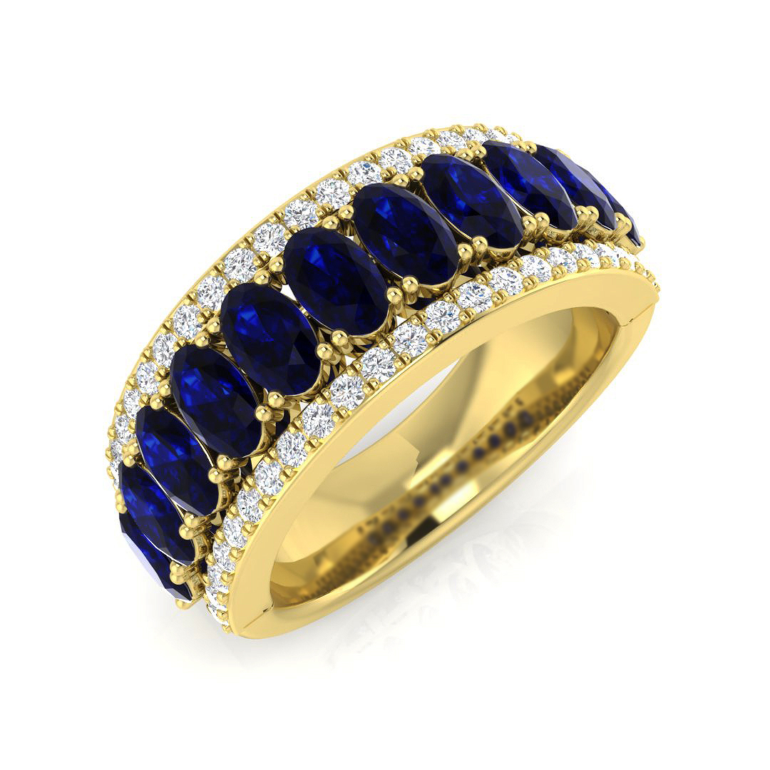 Blue Sapphire Ring in 18K Yellow Gold