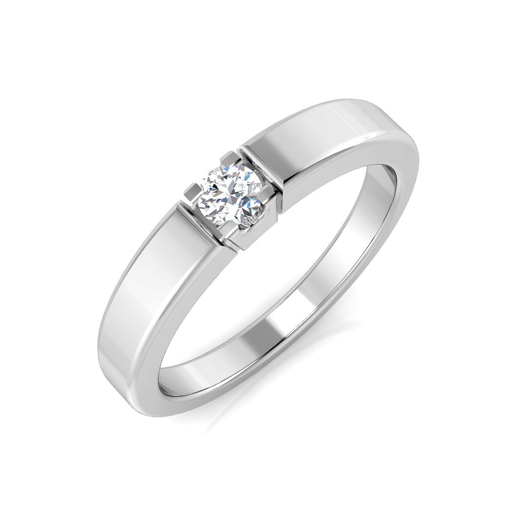 0.10ct Natural Diamond Engagement Ring in 18K White Gold