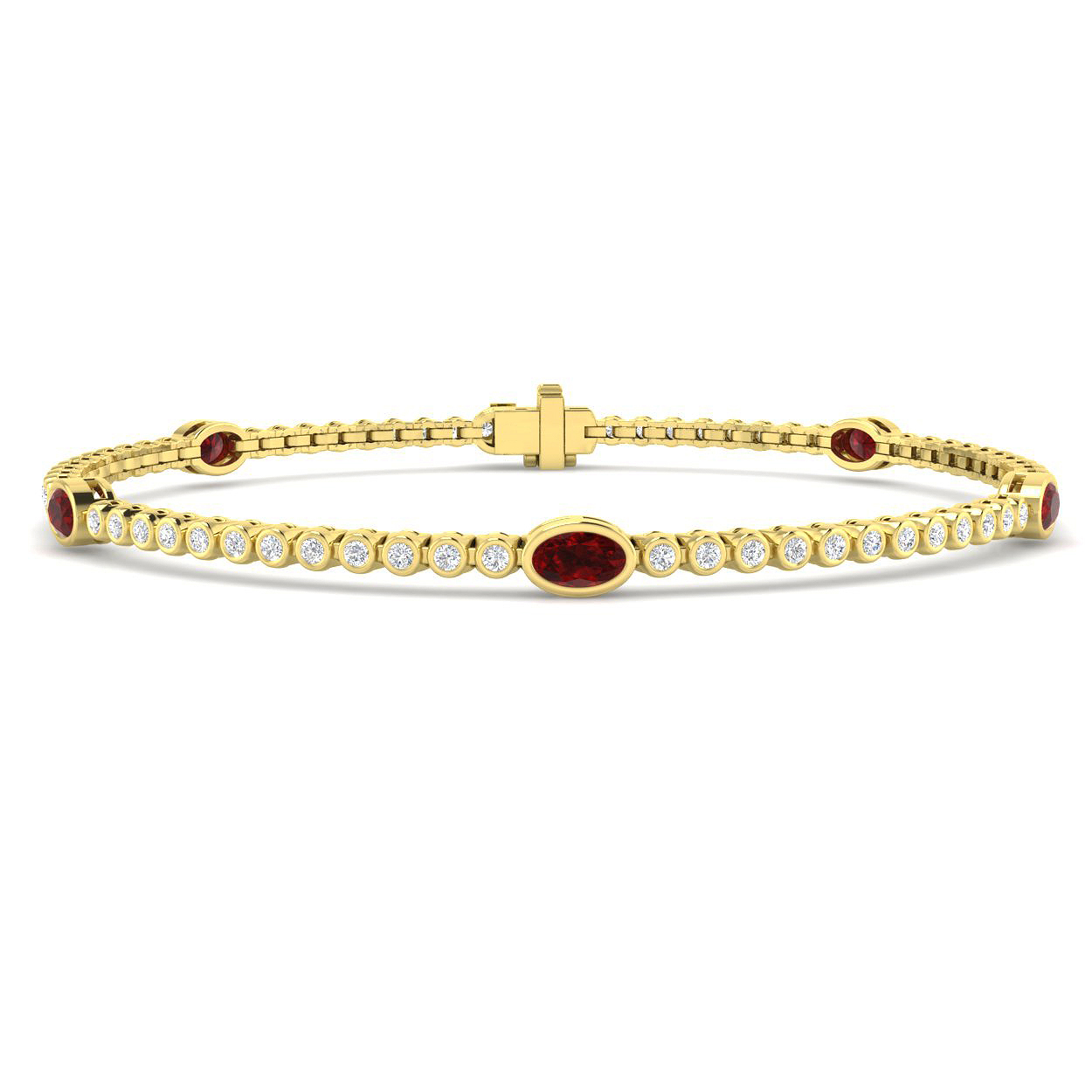 Ruby Bracelet in 9K Yellow Gold