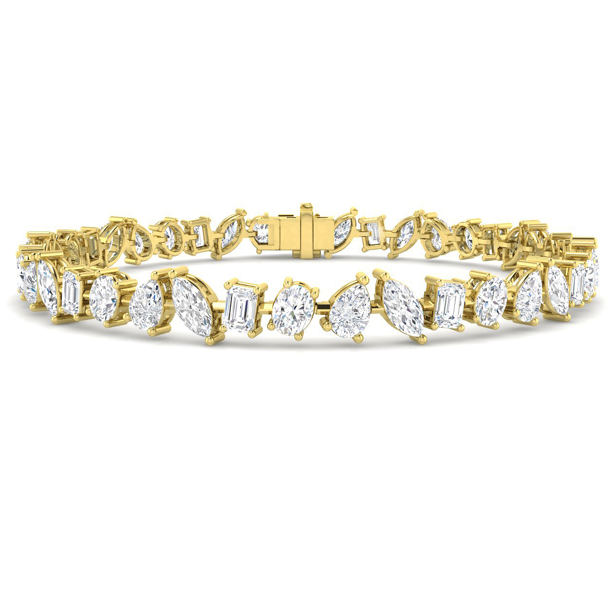 8.96ct Natural Diamond Tennis Bracelet in 9K Yellow Gold