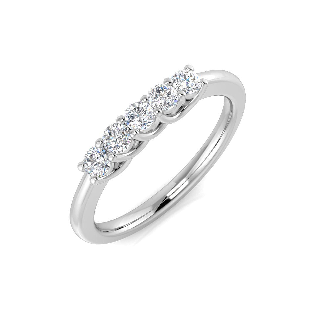 0.29ct Lab-Grown Diamond 5 Stone Ring in 9K White Gold